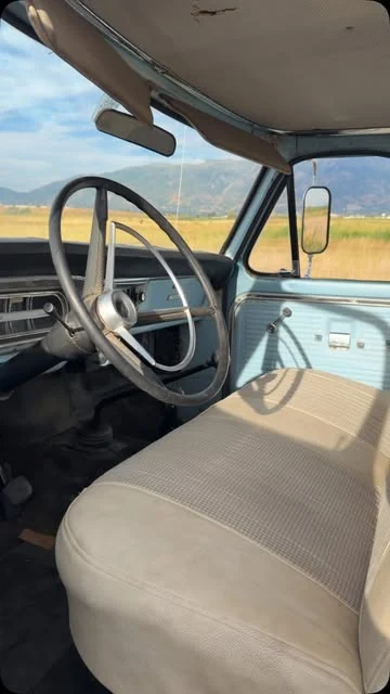 Restored interior of a classic Ford truck